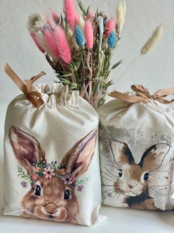 Geschenksäckchen mit Hasen-Motiv